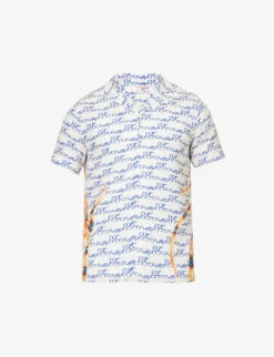 ORLEBAR BROWN Graphic-print Brand-tab Regular-fit Woven Shirt